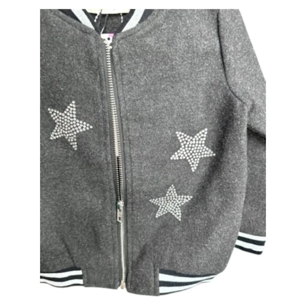 Star Rhinestone Kids Bomber Jacket